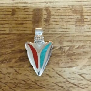 Silver and Blue Inlay Necklace with Artisanal Charm